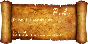 Puhr Liberátusz névjegykártya